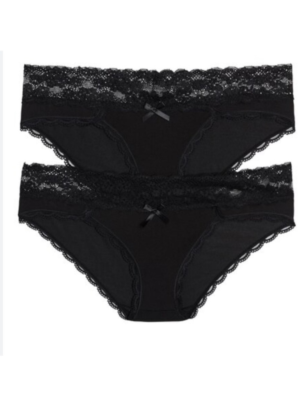 NWT 2-Pack Honeydew Intimates Ahna Hipster Thong Black Stretch Lace Panties.